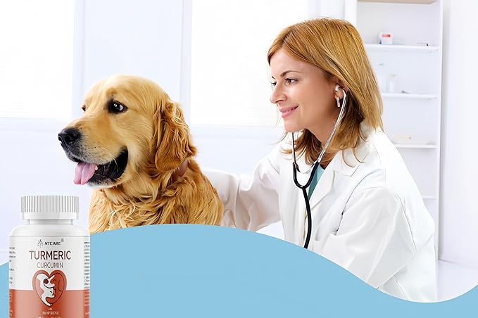 Turmeric for Dogs Anti Inflammatory Pain Relief -Dog Pain Relief-120 Chewable Tablets Hip & Joint Support with Curcumin and BioPerine, Antioxidant, Cardiovascular Health,Mobility Support