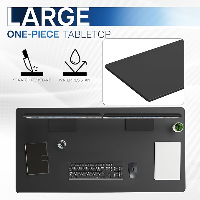 VIVO Universal 55 x 28 inch Solid One-Piece Table Top for Standard and Sit to Stand Height Adjustable Home and Office Desk Frames, Black, DESK-TOP55-28B