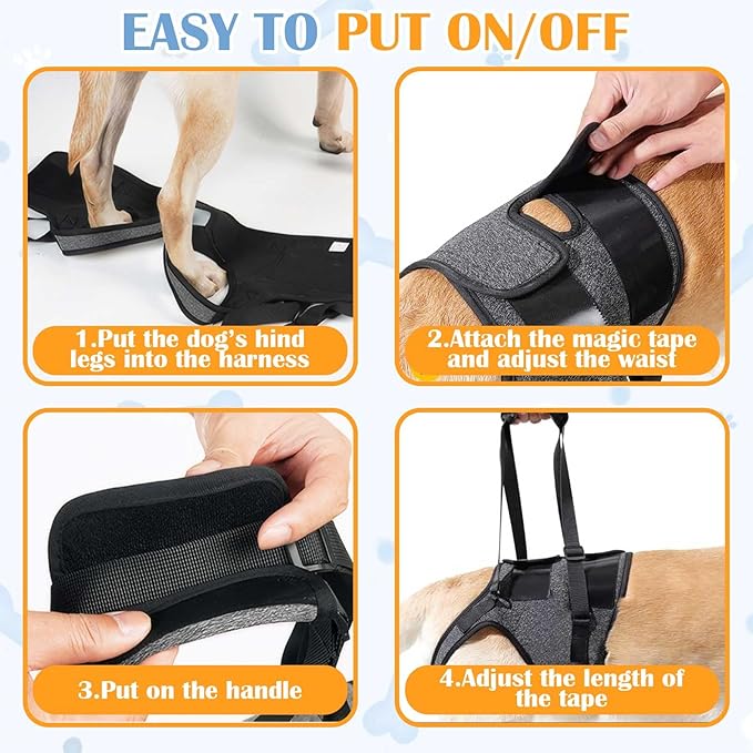 Dog Support Harness for Back Legs, Adjustable Rear Hind Leg Sling for Medium & Large Senior Dogs