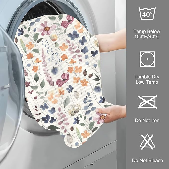 Hand Towels Set of 2 Watercolor Floral Towels for Bathroom Soft Absorbent Decorative Hand Bath Towels Dish Towels for Kitchen Sports Gym Yoga Home Decor 14 x 28 in