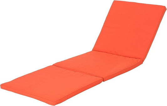 Christopher Knight Home Jamaica Outdoor Water Resistant Chaise Lounge Cushion, Orange, 1 Count (Pack of 1)