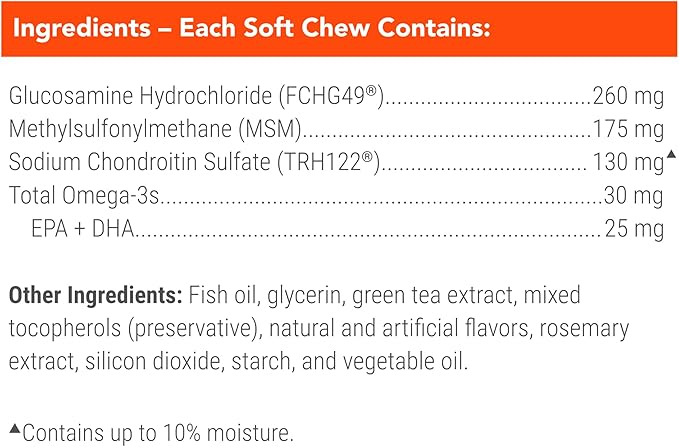 Cosequin Minis Soft Chews Maximum Strength with MSM Plus Omega3, 45 Count