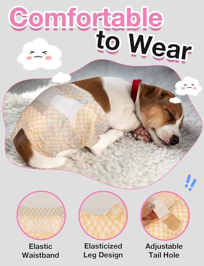 Dono Dog and Cat Diapers Female-40PCS, Disposable Female Dog Period Diaper for Heat with Wetness Indicator, Super Absorbent Doggie Puppy Diapers Female for XXS,Small Medium Large Dogs