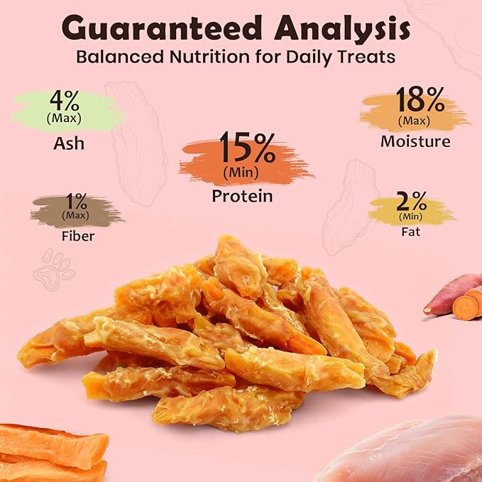 Sweet Potato Dog Treats with Chicken 10.6oz – Soft Chewy Training Treats for for Small, Medium & Large Breeds, Easy to Digest, Rawhide-Free Healthy Snacks