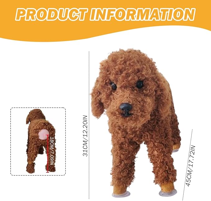 Dog Mating Toy, Silicone Dog Companion Toys with Suction Cup, Simulation Pet Estrus Vent Toys, Washable Interactive Dog Toys for for Small Meduim Dogs, Brown, Dog Toys