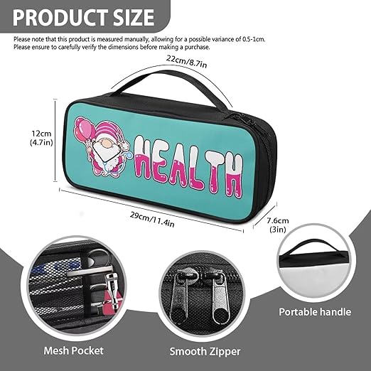 Gomyblomy Stethoscope Case with Extra Room for Nursing Accessories, Pink Dwarf Stethoscope Carrying Case with Handle for Nurse Doctor, Universal Stethoscope Holder Storage Bag
