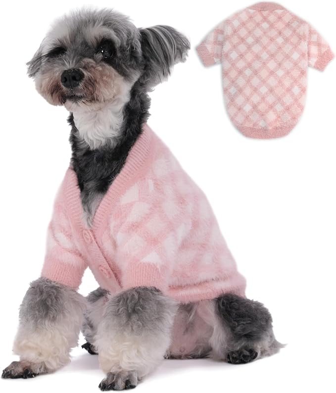 Dog Sweater, Sweaters for Small Dogs, Warm Soft Pet Clothes for Puppy, Medium Large Cat, Dogs Girl or Boy, Dog Shirt for Winter Christmas (Pink, Large)