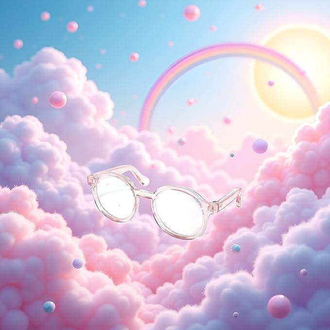 Pet Dog Cute Glasses Clear Lens Retro Glasses Photo Props Transparent Cat Sun Glasses for Small Dogs Cats Cosplay Apparel Accessories(Pink)