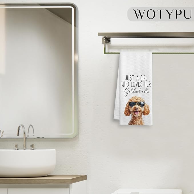 Funny Goldendoodle Gifts Kitchen Towels, Goldendoodle Gifts for Women Dish Tea Towel for Kitchen Bathroom Decor, Just A Girl Who Loves Her Goldendoodles, 16X24 Inch