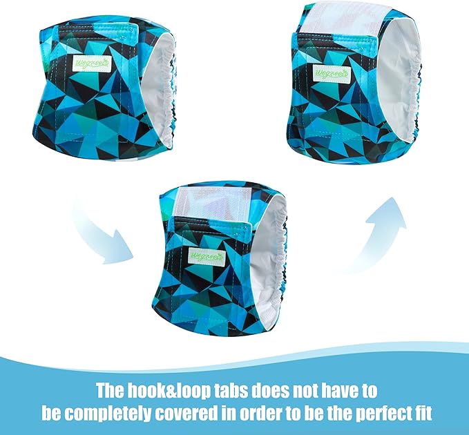 wegreeco Small Dog Diapers Male,Reusable Belly Bands for Male Dogs,Washable Doggie Puppy Male Diapers Wraps,Medium Large Size(5 Pack Small, Dark Geometry)