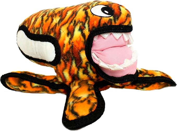 TUFFY - World's Tuffest Soft Dog Toy - Alien Fire - Multiple Layers. Made Durable, Strong & Tough. Interactive Play (Tug, Toss & Fetch). Machine Washable & Floats