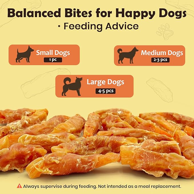 Chicken Wrapped Sweet Potato Dog Treats 2 Pound, Gluten & Grain Free Dog Chews for Puppy and Small Dogs