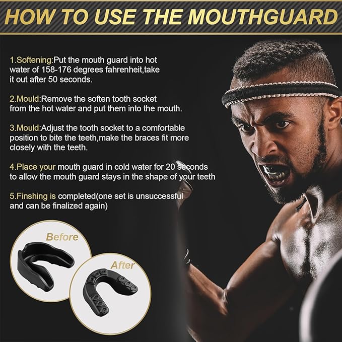 BBTO 6 Pcs Youth Kids Mouth Guard for Sports, Boys Girls Mouth Guard with Case, Mouthguard for Wrestling Boxing Basketball Hockey Football
