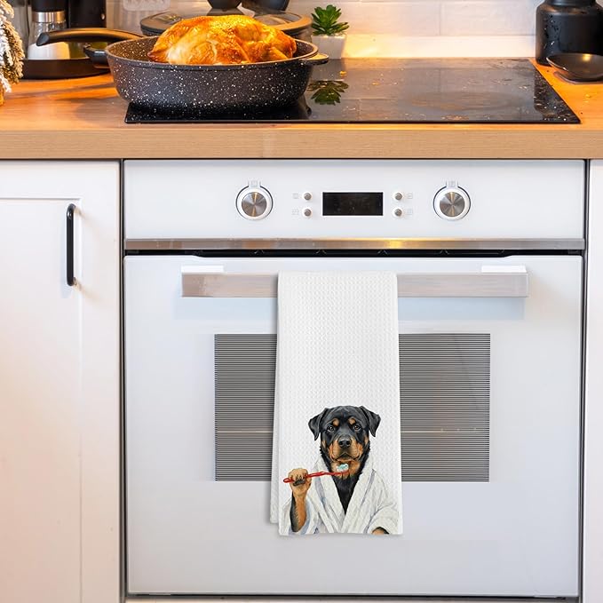 Rottweiler Gifts Bathroom Hand Towel, Funny Rottweiler Hand Towel for Bathroom Kitchen Washroom Decor, Rottweilers Dog Lovers Dish Tea Towels, 16x24 Inch