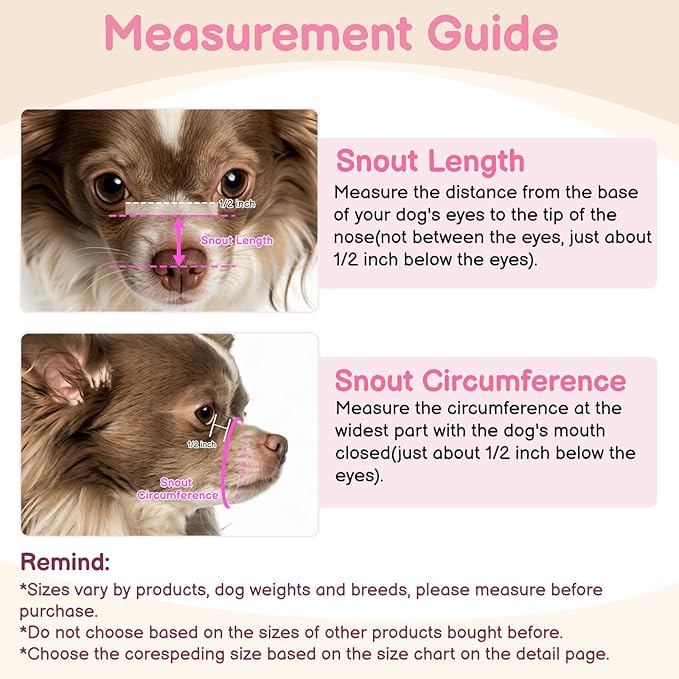 Mayerzon Mesh Dog Muzzle for Short Snout Small Dogs, Adjustable Muzzle for Chihuahua Yorkshire Shih Tzu, Prevent Fierce Barking Biting Eating, for Grooming Vet Visits, Allow to Pant Drink (Pink, XXS)