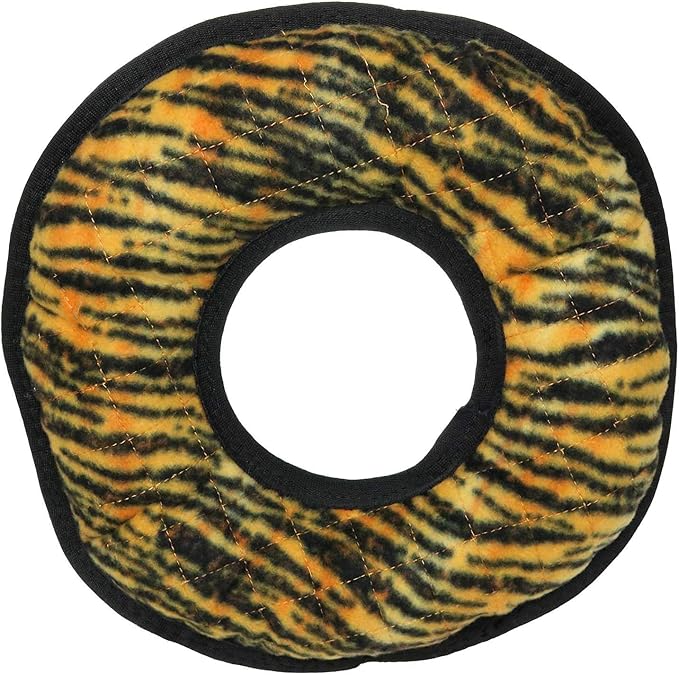 TUFFY - World's Tuffest Soft Dog Toy - MEGA -Multiple Layers. Made Durable, Strong & Tough. Interactive Play (Tug, Toss & Fetch). Machine Washable & Floats (Ring Tiger, Large 2 Pack)