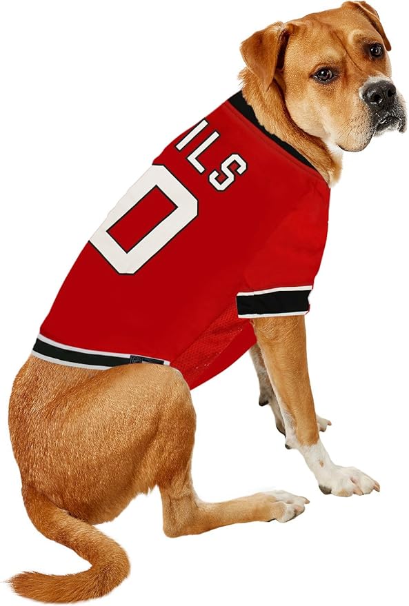 NHL New Jersey Devils Jersey for Dogs & Cats, Large. - Let Your Pet Be A Real NHL Fan!