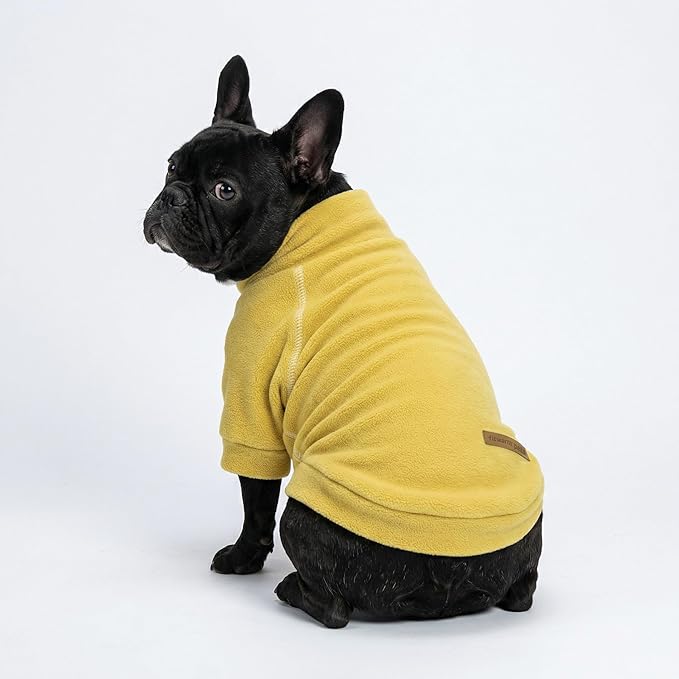 Fitwarm 3 Pack Classic Fleece Dog Sweater, Turtleneck Dog Sweatshirt, Winter Clothes for Small Dogs Boy Girl, Pet Pullover Jumper, Cat Apparel, Orange, Yellow, Coffee, XL