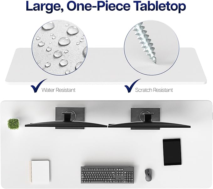VIVO White Universal 71 x 30 inch Solid One-Piece Table Top for Standard and Sit to Stand Height Adjustable Home and Office Desk Frames, DESK-TOP71W