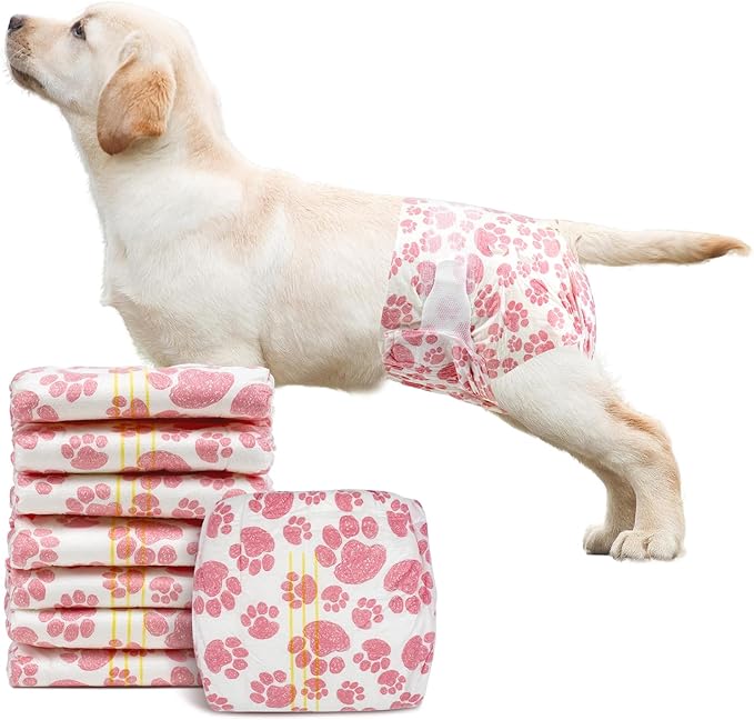 Dono Dog Diapers Female, Disposable Doggie Diapers, Super Absorbent Puppy Diapers with Adjustable Tail Hole, Wetness Indicator for Cats Doggy in Heat Period, Small, 48 Count