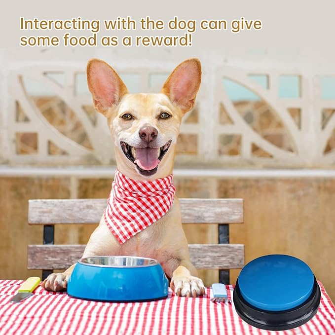 Voice Recording Button, Dog Buttons for Communication Pet Training Buzzer, 30 Second Voice Record and Playback, Funny Gift for Study Office Home 4 Pack Red/Blue/Rose/Orange