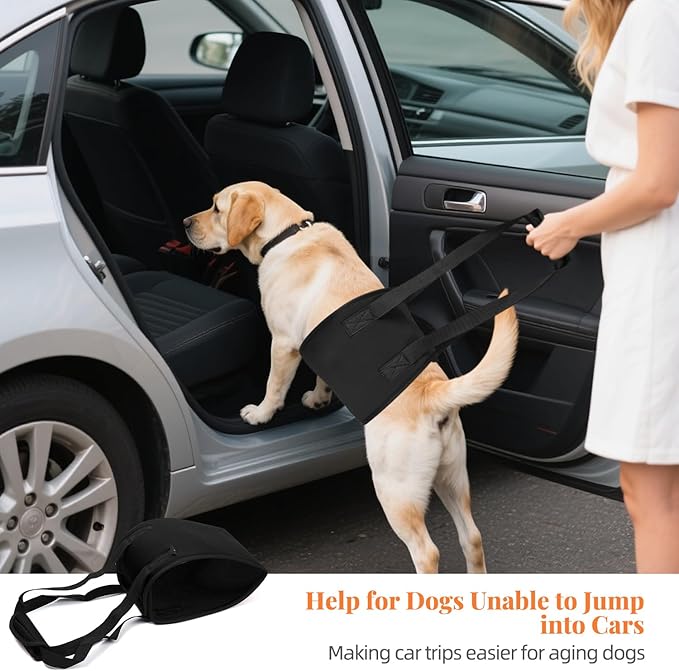 Dog Sling, Dog Lift Harness with Handle for Large Dogs Hind Leg Support, Suitable for Disabled or Injured Dogs and for Post-Operative Recovery, Dog Hip Support Sling, Large