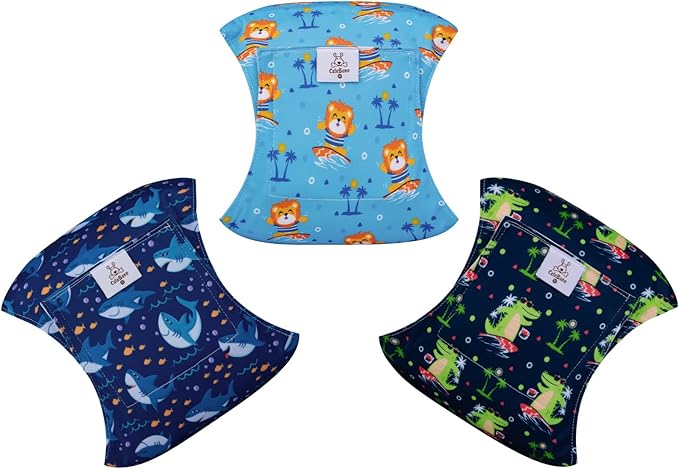 CuteBone Dog Diapers Male Washable Belly Band for Male Dogs Wraps 3pcs a Pack DM38XS