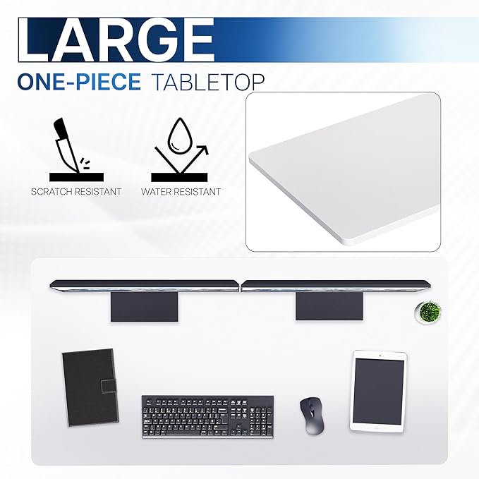 VIVO Universal 55 x 28 inch Solid One-Piece Table Top for Standard and Sit to Stand Height Adjustable Home and Office Desk Frames, White, DESK-TOP55-28W