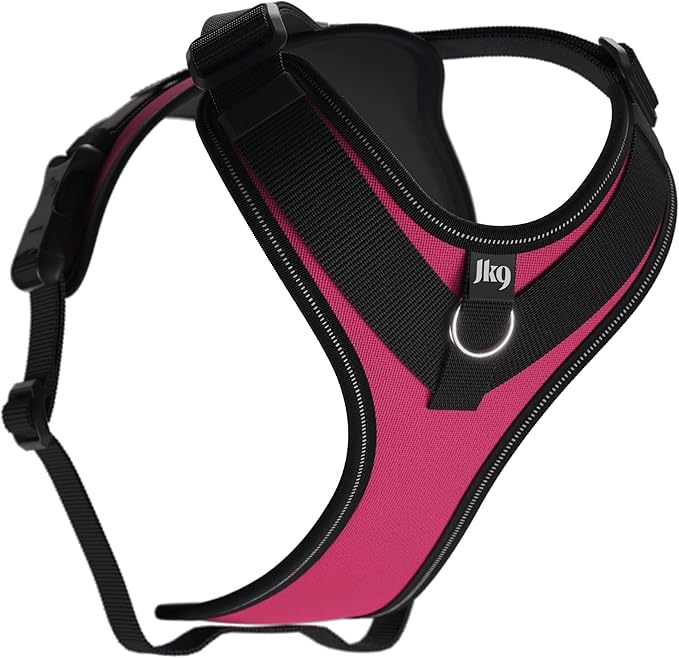 JK9 Longwalk Light Dog Harness with Tracker Pocket, DarkPink, Size: XL