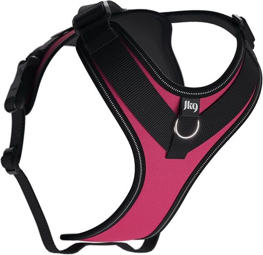 JK9 Longwalk Light Dog Harness with Tracker Pocket, DarkPink, Size: XL