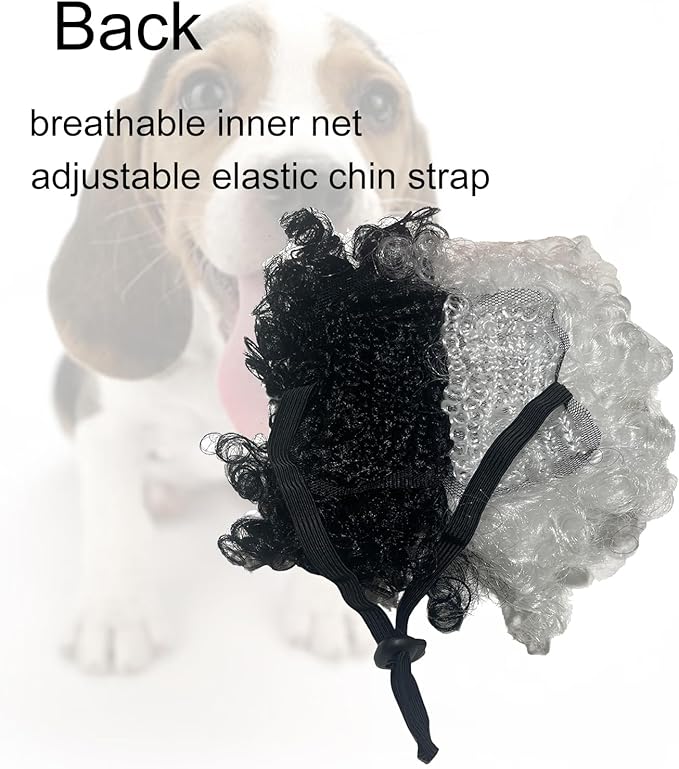 Funny Dog Wig Pet Costumes,Kediciz Cat Costume Synthetic Hairpiece Cosplay Wigs, Headwear for Halloween Christmas Festivals Party Decor, Fancy Dress,Adjustbale Size,Half Black Half White