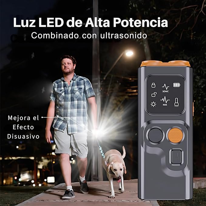 Dog Bark Deterrent Device, Ultrasonic Anti Barking, 4 Training Modes, 50FT Range, Safe Humane & Effective Handheld Dog Training Device for Indoor & Outdoor Use