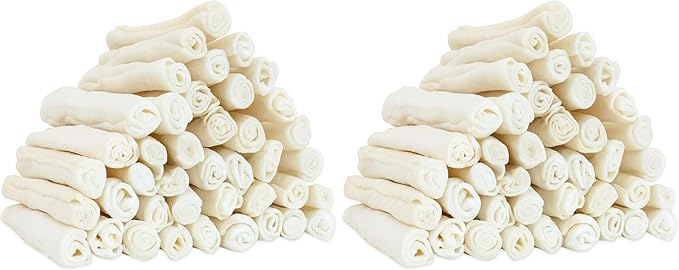 MON2SUN Dog Rawhide Rolls Twist Sticks Chew Treats Natural Flavor 6.5 Inch 40 Count for Puppy and Small Dogs (Pack of 2)