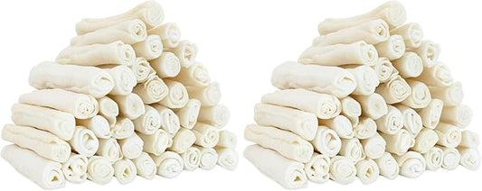 MON2SUN Dog Rawhide Rolls Twist Sticks Chew Treats Natural Flavor 6.5 Inch 40 Count for Puppy and Small Dogs (Pack of 2)