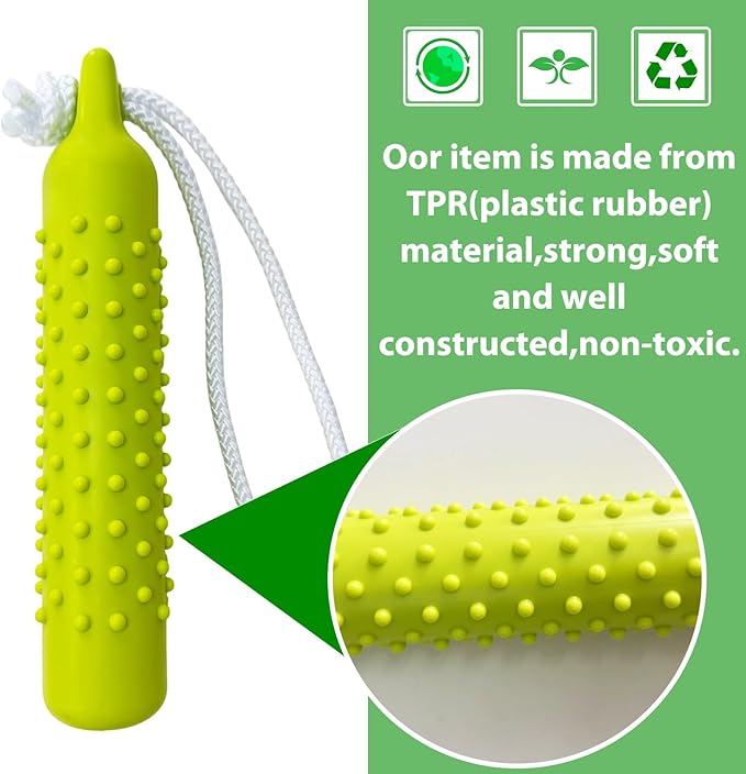 BINGPET Dog Float Bumper Toy,10.8 Inch Large Training Dummy Retrieving Bumpers Summer Pool Toy Tug Game for Large XL Dogs Retriever(Green)