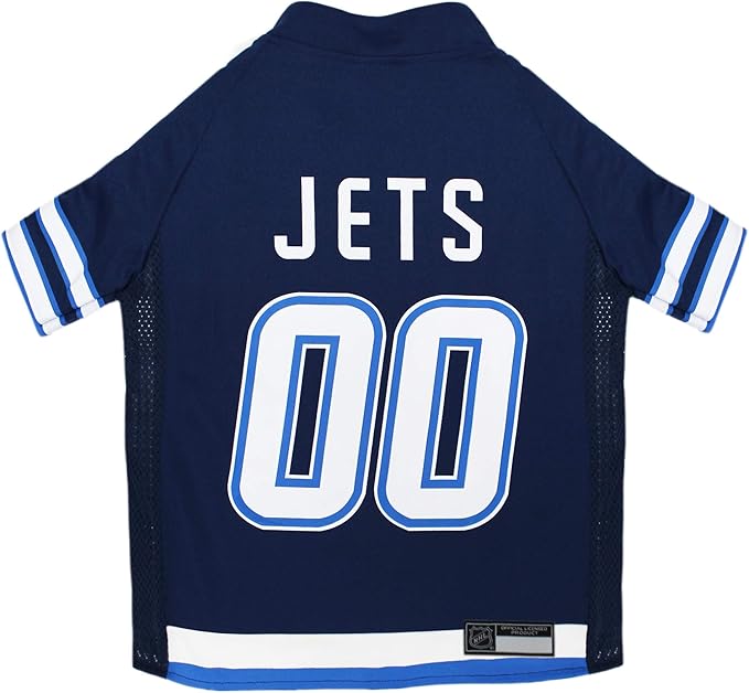 NHL Winnipeg Jets Jersey for Dogs & Cats, Small. - Let Your Pet Be A Real NHL Fan!