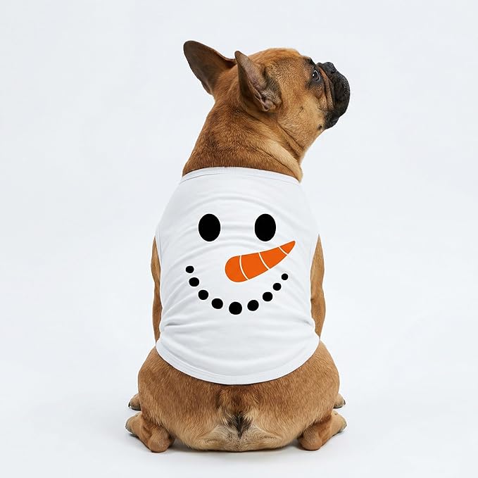 Fitwarm Snowman Dog Christmas Outfit, Holiday Dog Clothes for Small Dogs Boy Girl, Cute Pet Shirt, Black, White, Orange, Large