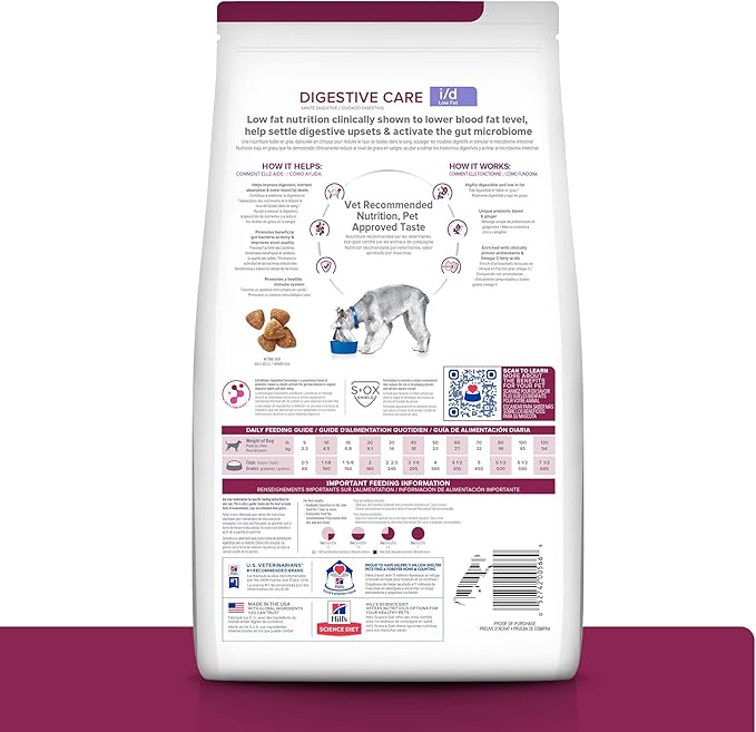 Hill's Prescription Diet i/d Low Fat Digestive Care Chicken Flavor Dry Dog Food, Veterinary Diet, 27.5 lb. Bag