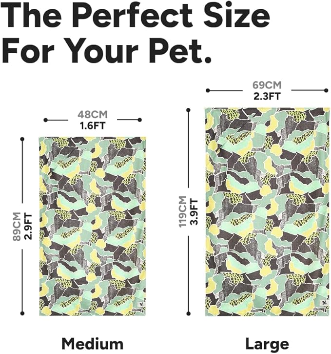 Dock & Bay Pet Towel - Super Absorbent & Quick Drying Dog Towels with Bag - 100% Recycled - Undercover Walkies, Medium (90x50cm, 35x19)