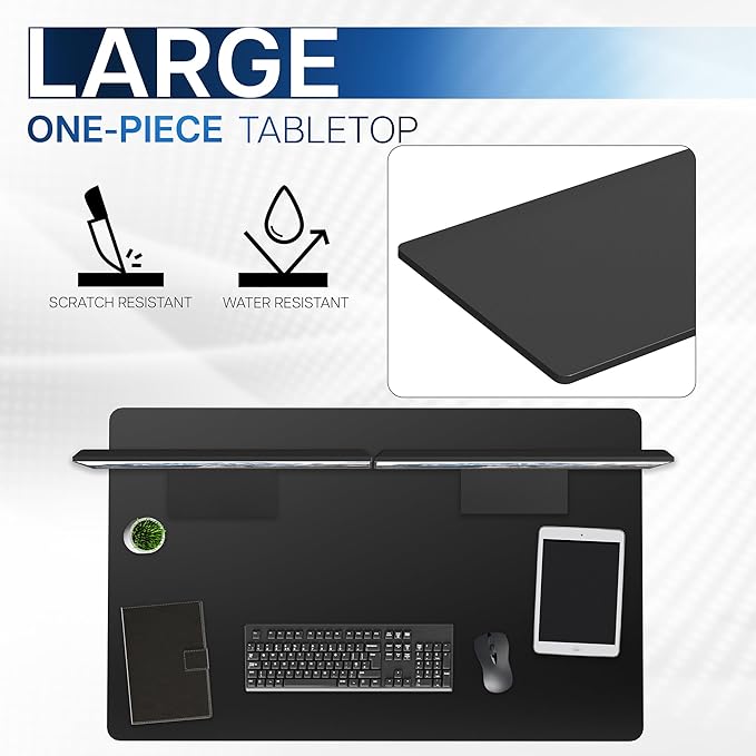 VIVO Universal 48 x 30 inch Solid One-Piece Table Top for Standard and Sit to Stand Height Adjustable Home and Office Desk Frames, Black, DESK-TOP48-30B
