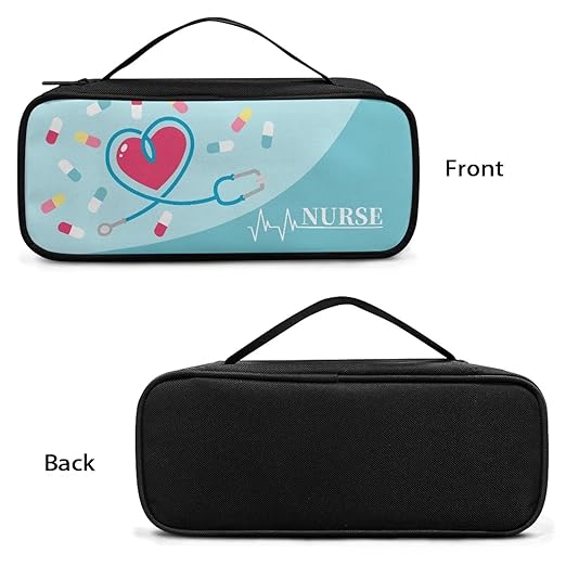 Gomyblomy Universal Stethoscope Case Compatible with Most Stethoscopes, Portable Stethoscope Holder Storage Bag with Extra Room for Nurse and Doctors, Cartoon Stethoscope Print