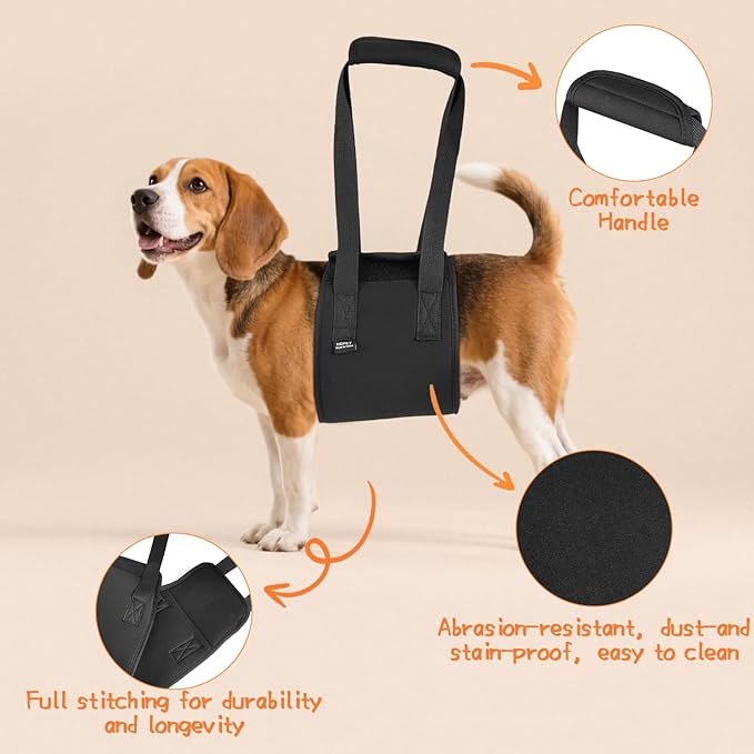 Dog Sling, Dog Lift Harness with Handle for Large Dogs Hind Leg Support, Suitable for Disabled or Injured Dogs and for Post-Operative Recovery, Dog Hip Support Sling, Medium