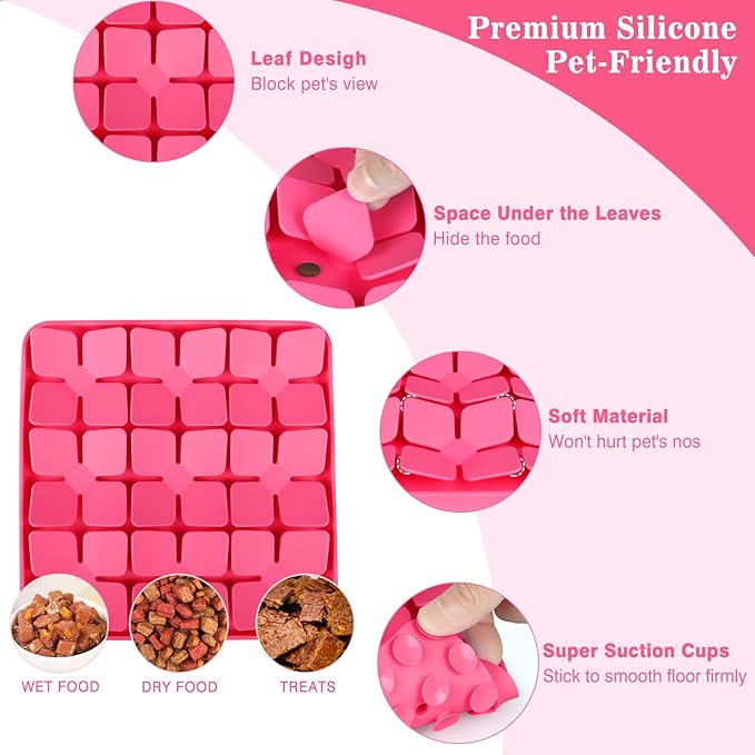 Snuffle Mat for Dogs,Silicone Interactive Dog Mat No Hurt for Dog's Nose for Smell Training and Slow Eating,Encourages Natural Foraging Skills and Stress Relief for Dog Mental Stimulation Toy