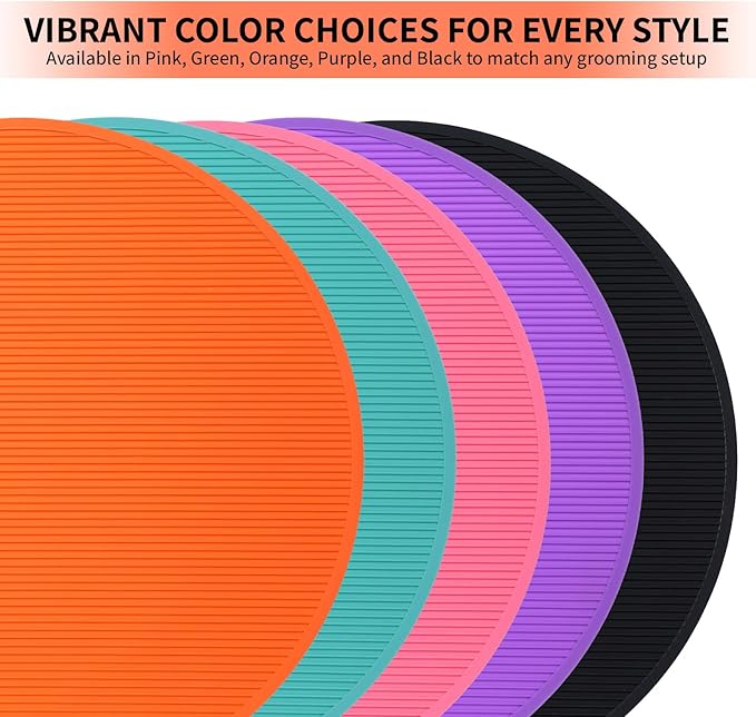 Pet Grooming Table Non-Slip Mat - Padded Mat for at-Home Grooming Dogs and Cats,Bathing Mat for Pets, Diameter: 22.4inch/57cm (Orange, Diameter: 22.4inch/57cm)
