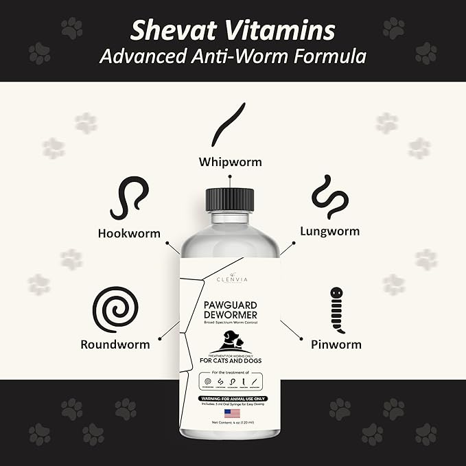 PawGuard Dewormer – Advanced Dewormer for Cats & Dogs | Safe & Effective Liquid Worm Treatment | Chicken Flavor (120ML)