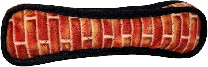 TUFFY - World's Tuffest Soft Dog Toy - MEGA - Squeakers - Multiple Layers. Made Durable, Strong & Tough. Interactive Play (Tug, Toss & Fetch). Machine Washable & Floats (Bone Brick, Large 2 Pack)