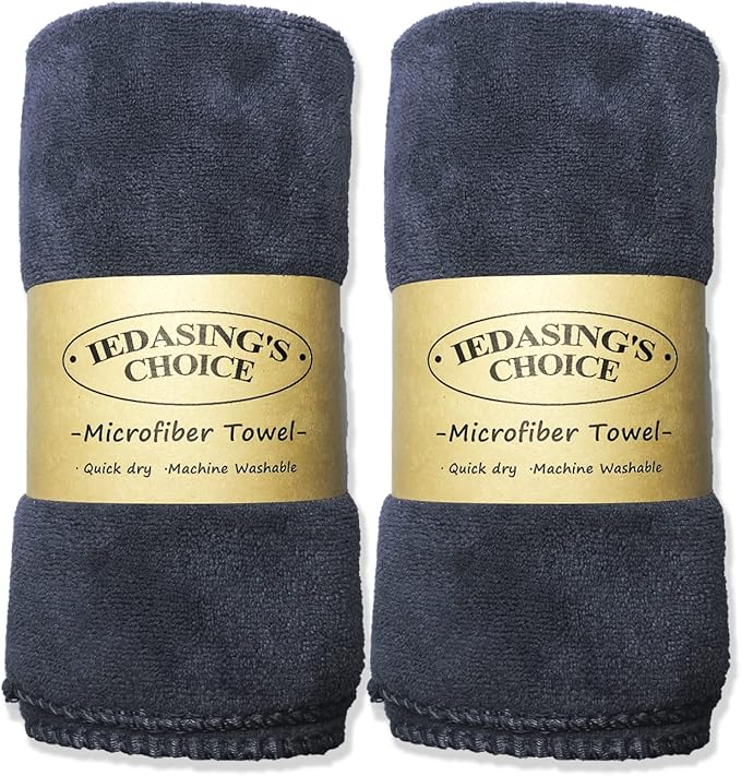 IEDASING'S CHOICE Dog Towel 2 Pack Super Absorbent Quick Drying Microfiber Towel Soft for Dog Bath & Puppy Grooming, Multi-Use, Grey