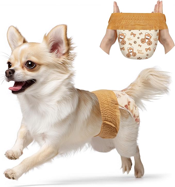 Dono Disposable Dog Diapers Female (20-60PCS), Pull it Up Doggie Diapers for Female Dogs with 360° Stretchy Waist, Doggy Diapers for Dog in Heat Period, Super Absorbent Leak-Proof Puppy Diapers, S
