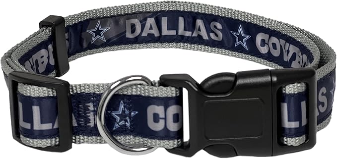 Pets First NFL Dallas Cowboys Licensed PET COLLAR, Medium - Heavy-Duty, Strong, and Durable Dog Collar. Available in 31 Football Teams and 4 Sizes