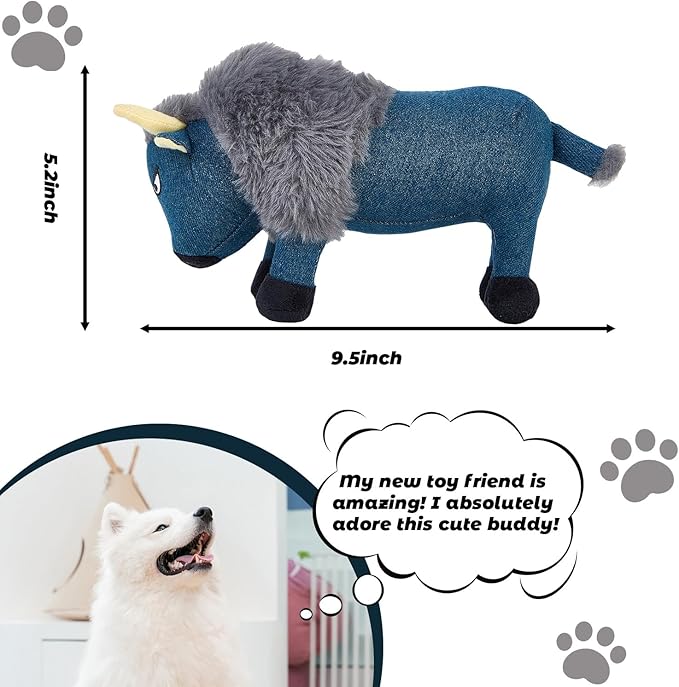 Squeaky Dog Puppy Toys, Stuffed Plush Animal to Keep Them Busy for Small Medium Large Dogs & Aggressive Chewers, Soft Durable Tough Indestructible Pet Chew Toys, Best Products Stuff for Puppies